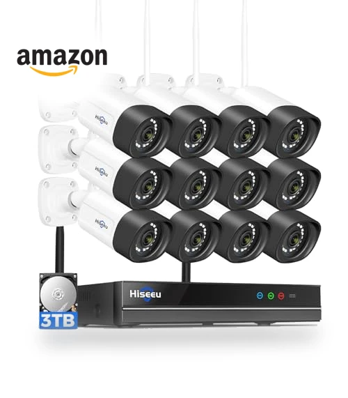 WiFi Security Camera System Outdoor — Smart Home Security, Hiseeu