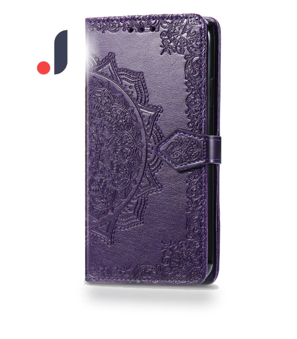 Anti-Scratch Phone Cover Emboss Mandala Flower Leather Wallet Case — Phone Accessories, Smartwatch 2025