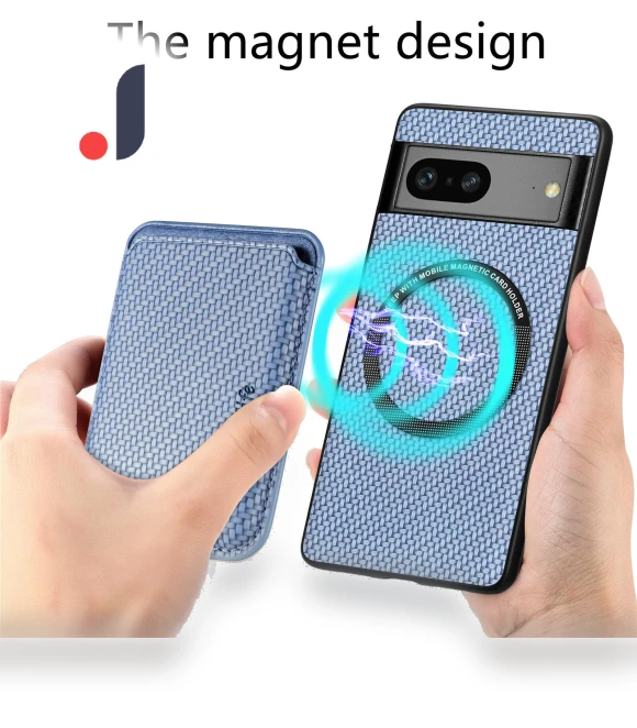 Carbon Fiber Texture Drop-proof Case with Detachable Magnetic Card Holder — Basic Cases, Smartwatch 2025