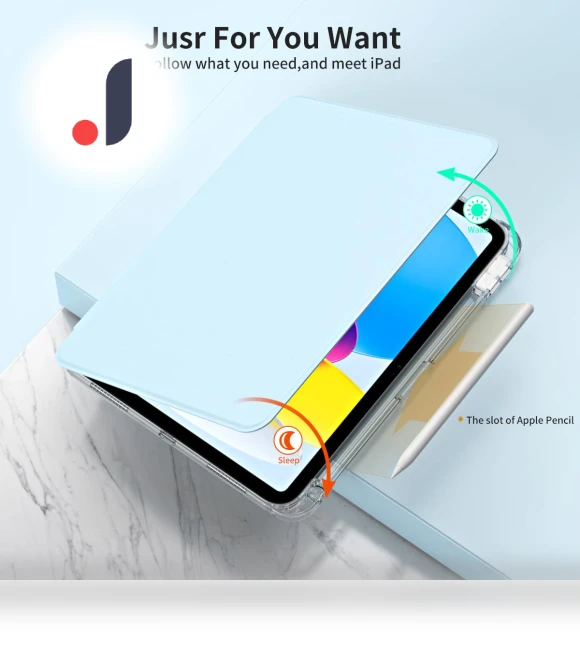 Detachable PU Leather Case with Clear Back and Rotating Stand — Keyboard Cases, Smartwatch 2025