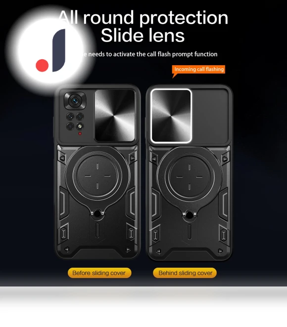 Kickstand TPU PC Phone Case with Slide Lens Cover — Phone Accessories, Smartwatch 2025