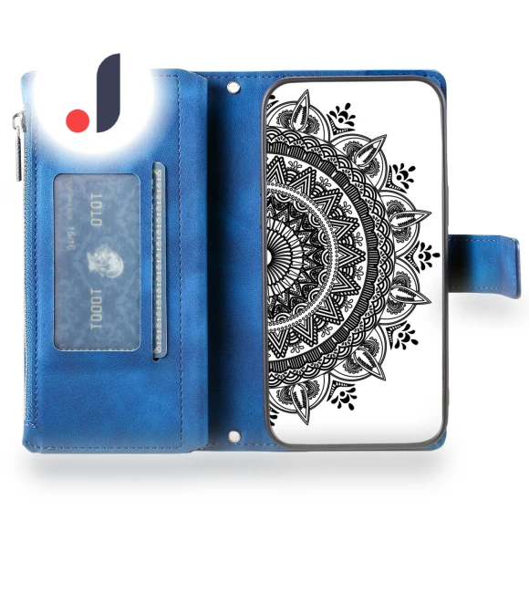 Mandala Imprinted Design Leather Wallet Phone Cover with Strap — Phone Accessories, Smartwatch 2025