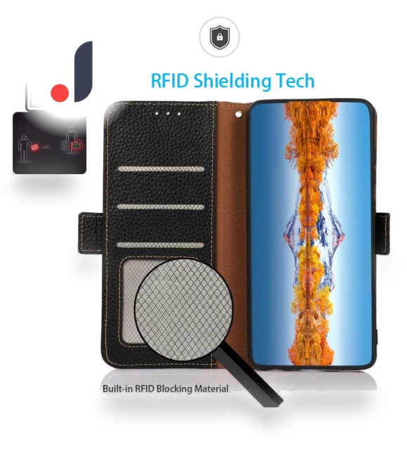 RFID Blocking Genuine Cow Leather Wallet Phone Cover — Passport Covers, Smartwatch 2025