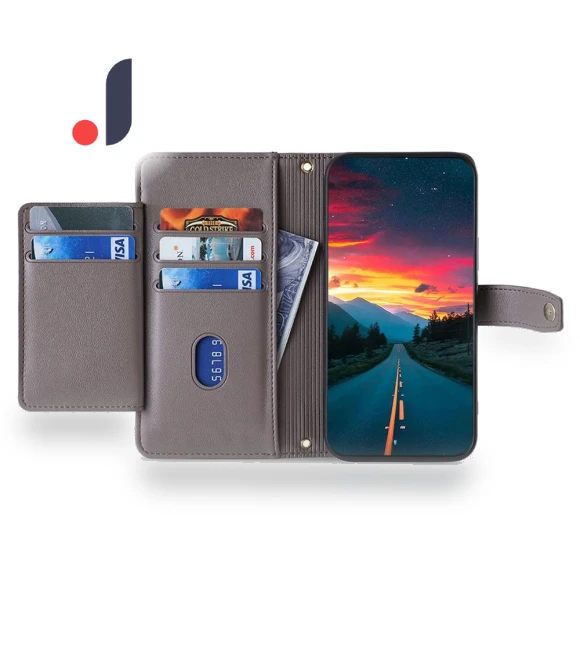 Shock-Absorbent Leather Phone Cover with Zipper Wallet — Cases, Smartwatch 2025