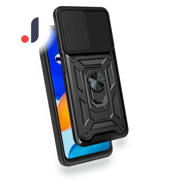 Shockproof PC+TPU Hybrid Slide Camera Cover with Rotating Kickstand — Protective Covers, Smartwatch 2025