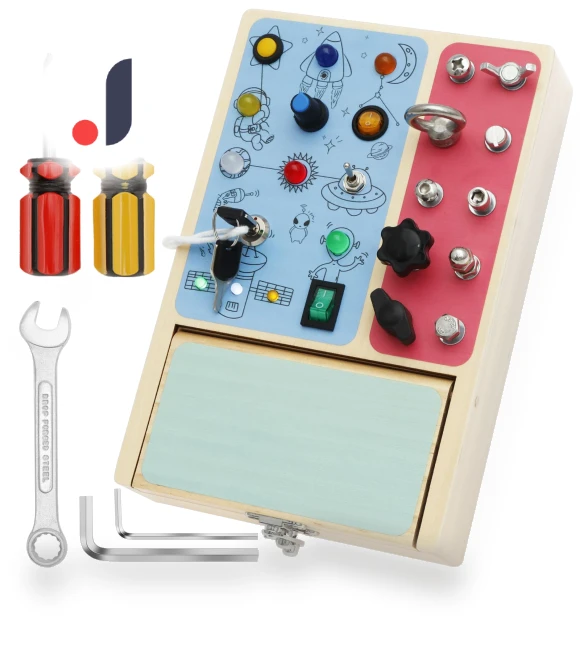 Wooden Montessori LED Switch Board — Infant & Early Childhood Playthings, Toys-Glory Fourall