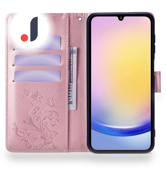 Butterfly Flower PU Leather Phone Folio Cover — Basic Cases, Smartwatch 2025