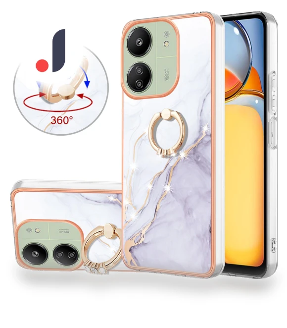 Case with Ring Kickstand Marble Pattern TPU Back Cover — Basic Cases, Smartwatch 2025