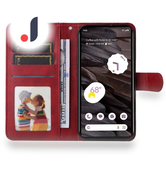 Cell Phone Cover Calf Texture PU Leather Wallet Stand Case with Strap — Phone Accessories, Smartwatch 2025