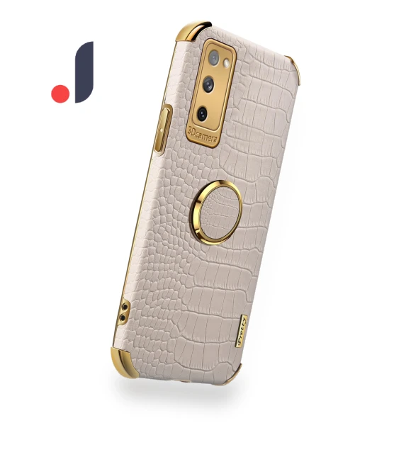 Crocodile Texture 6D Electroplated PU Leather Coated TPU Phone Case Cover with Ring Kickstand — Phone Accessories, Smartwatch 2025