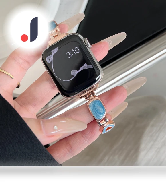 Epoxy Decor Zinc Alloy Band Watch Strap — Bands, Smartwatch 2025