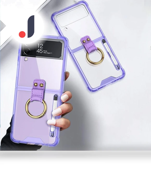 Finger Ring Design Airbag Anti-fall TPU Transparent Phone Case with Stylus Pen — Screen Protectors, Smartwatch 2025