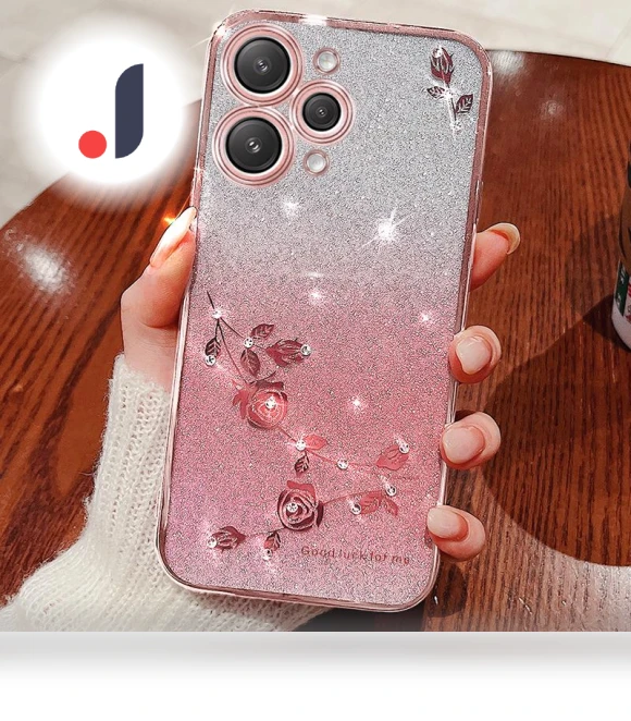 Glitter Gradient Smartphone Case Rhinestone Flower TPU Anti-fall Cover — Screen Protectors, Smartwatch 2025