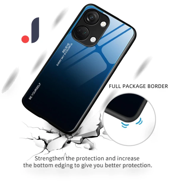 Gradient Tempered Glass Back Shell PC+TPU Shock Protective Phone Case — Screen Protectors, Smartwatch 2025