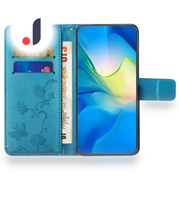 Imprinted Butterfly Flower Pattern PU Leather Flip Cover with Strap — Bumpers, Smartwatch 2025
