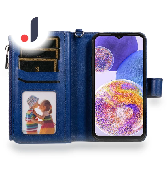 Magnetic Leather Case with Detachable Zipper Wallet Strap — Phone Accessories, Smartwatch 2025