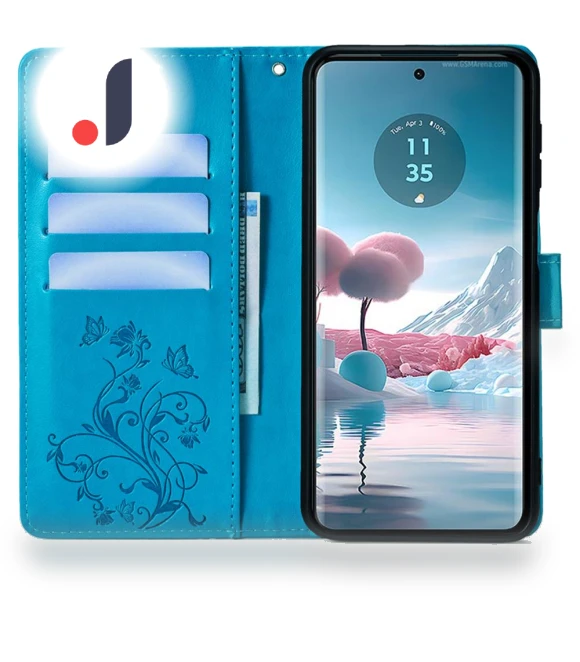 Phone Case with Wrist Strap Butterfly Flower Imprinted Leather Flip Cover — Flip Cases, Smartwatch 2025