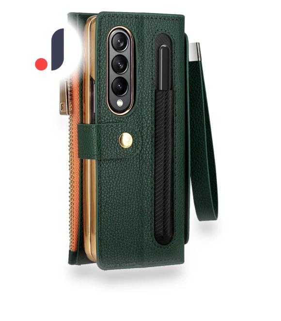 RFID Blocking PU Leather Zipper Wallet Phone Case — Flip Cases, Smartwatch 2025