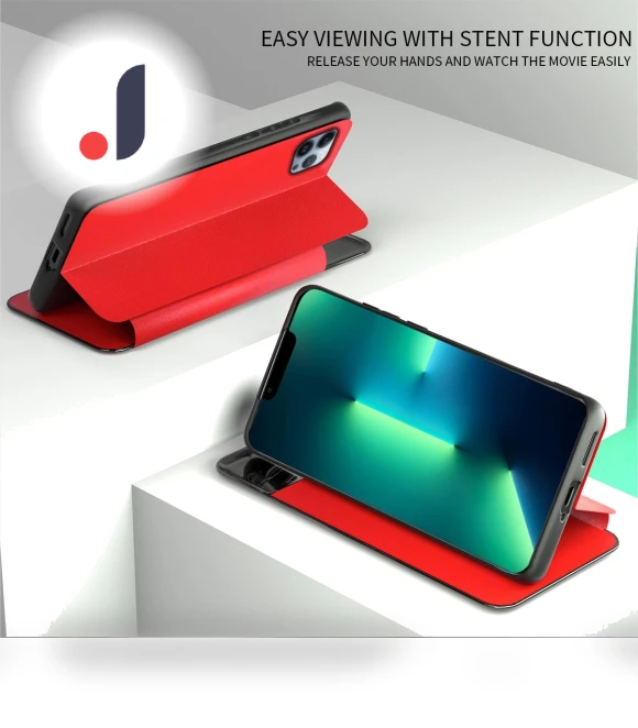 View Window PU Leather Stand Cover Card Slot Flip Folio Phone Case — Flip Cases, Smartwatch 2025