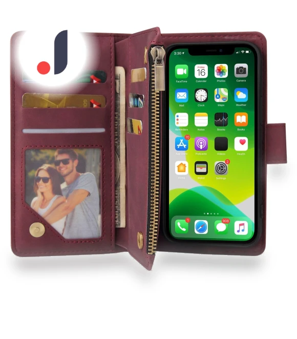 Zipper Pocket Design PU Leather Anti-drop Phone Cover — Bumpers, Smartwatch 2025