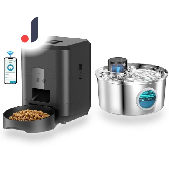 Automatic Rechargeable Pet Feeder with Water Fountain — Feeders, The Romantics