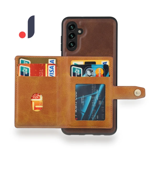 Bump Proof Calf Texture Phone Case with Card Slots and Kickstand — Phone Accessories, Smartwatch 2025