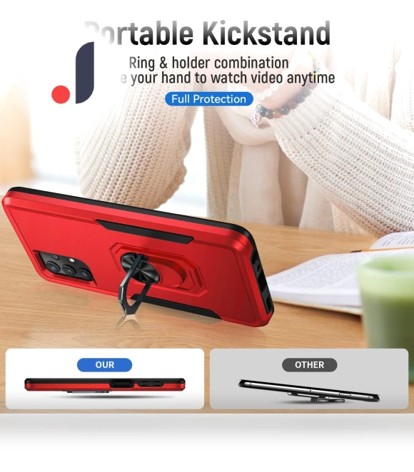 Defender Series Anti-fall Phone Cover with Rotary Ring Kickstand — Bumpers, Smartwatch 2025