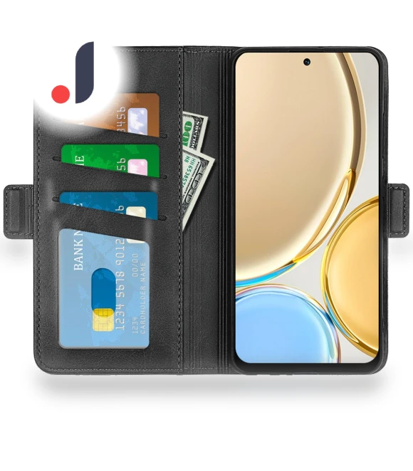 Dual-Clasp PU Leather Phone Shell with Adjustable Folding Stand — Phone Accessories, Smartwatch 2025