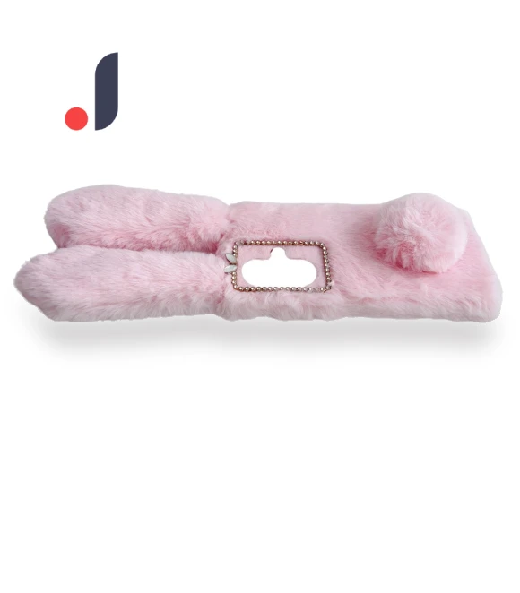 Flexible TPU Bunny Ears Furry Hairball Phone Cover — Protective Covers, Smartwatch 2025