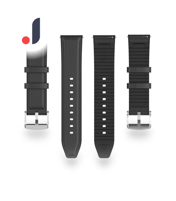 Genuine Leather Surface+Silicone Smart Watch Band Strap — Bands, Smartwatch 2025