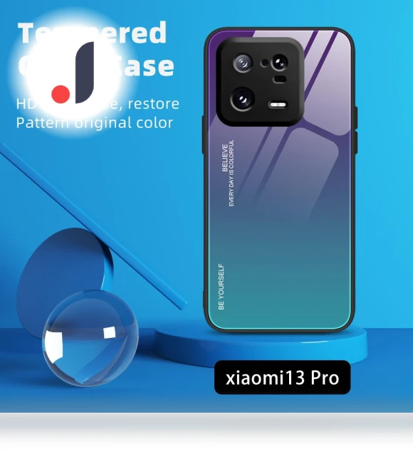 Gradient Color Phone Case with Tempered Glass — Screen Protectors, Smartwatch 2025