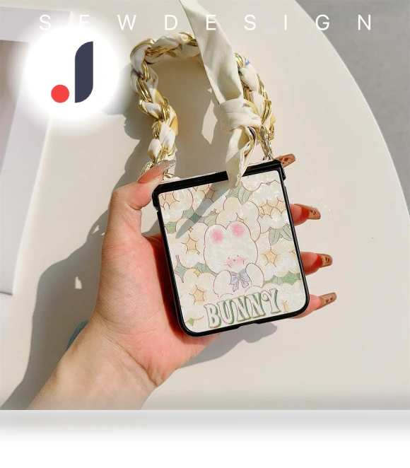 Lacquered Pattern Phone Cover with Silk Scarf Chain — Flip Cases, Smartwatch 2025