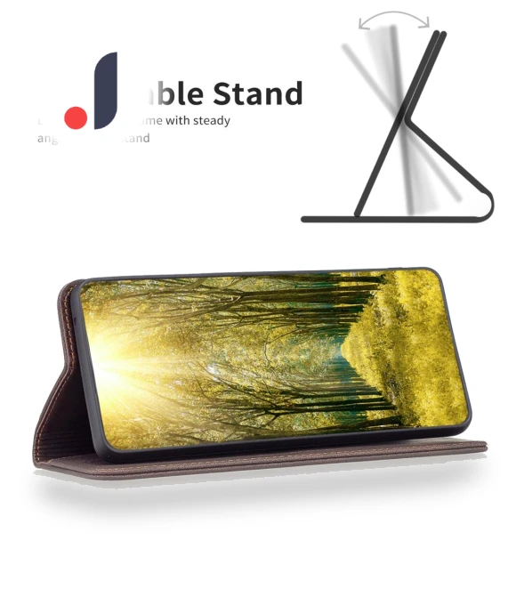 Leather Case Mobile Cover Stand with RFID Blocking Card Holder — Flip Cases, Smartwatch 2025