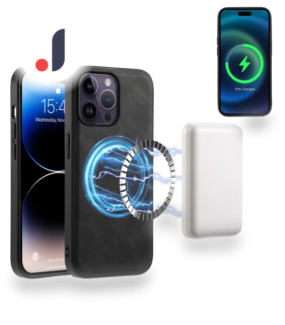 Magnetic Case Retro Leather+ PC+TPU Protective Phone Cover — Basic Cases, DENIOR
