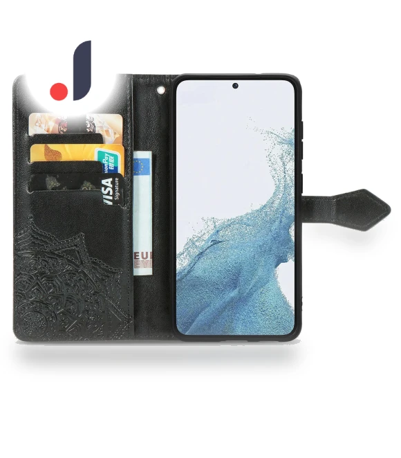 Mandala Pattern Embossed PU Wallet Folio Case Stand — Phone Accessories, Smartwatch 2025