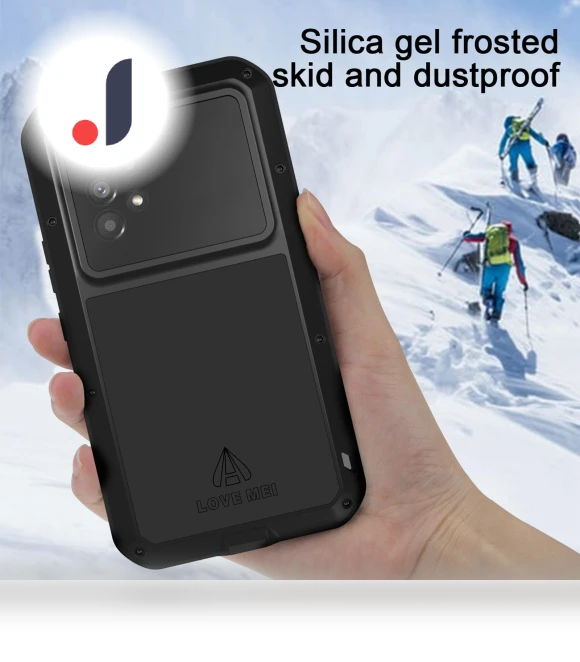 Metal+Silicone Hybrid Case with Tempered Glass Screen Protector — Phone Accessories, LOVE MEI