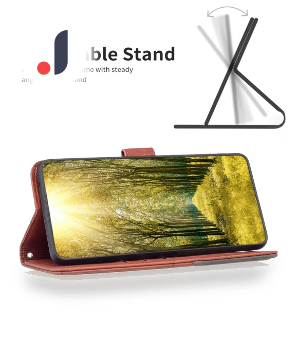Phone Cases Wallet Stand Geometry Imprinted Leather Cover — Flip Cases, Smartwatch 2025