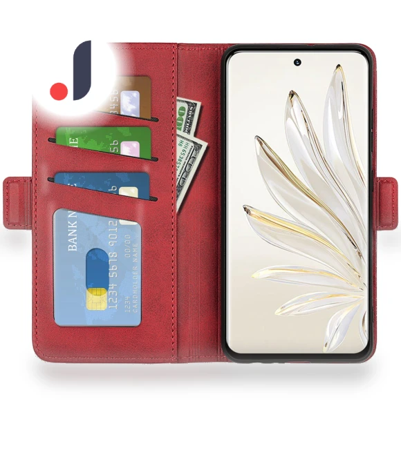 PU Leather Wallet Case with Dual Magnetic Clasp and Stand — Flip Cases, Smartwatch 2025