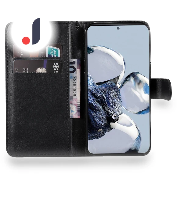 Solid Color Leather Mobile Cover Wallet Stand with Strap — Phone Accessories, Smartwatch 2025