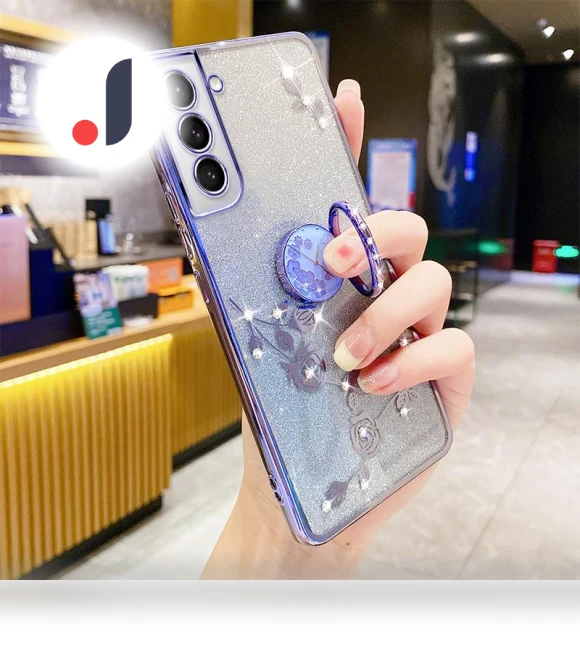 TPU Case with Kickstand Glitter Flower Pattern Rhinestone Decor — Phone Accessories, Smartwatch 2025