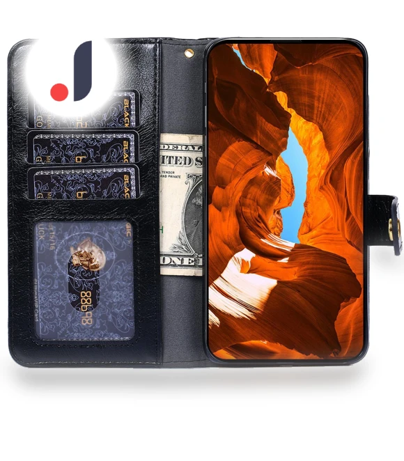 Zipper Pocket PU Leather Wallet Stand Cover with Strap — Phone Accessories, Smartwatch 2025
