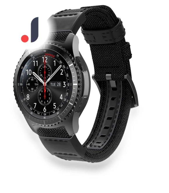 Canvas+Genuine Leather Watch Band — Bands, Smartwatch 2025