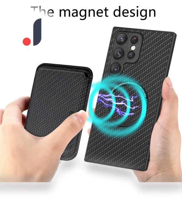 Carbon Fiber Texture 2-in-1 Detachable Phone Case with Card Holder — Basic Cases, Smartwatch 2025
