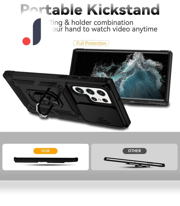 Case Stand with Ring for Samsung Galaxy S22 Ultra 5G — Phone Accessories, Smartwatch 2025