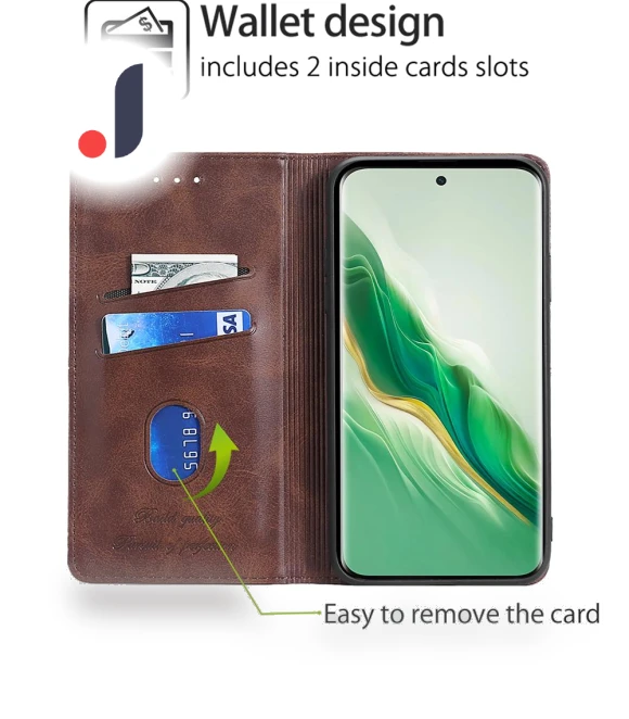 Cowhide Texture Anti-Scratch Leather Phone Cover with Card Slots — Basic Cases, Smartwatch 2025
