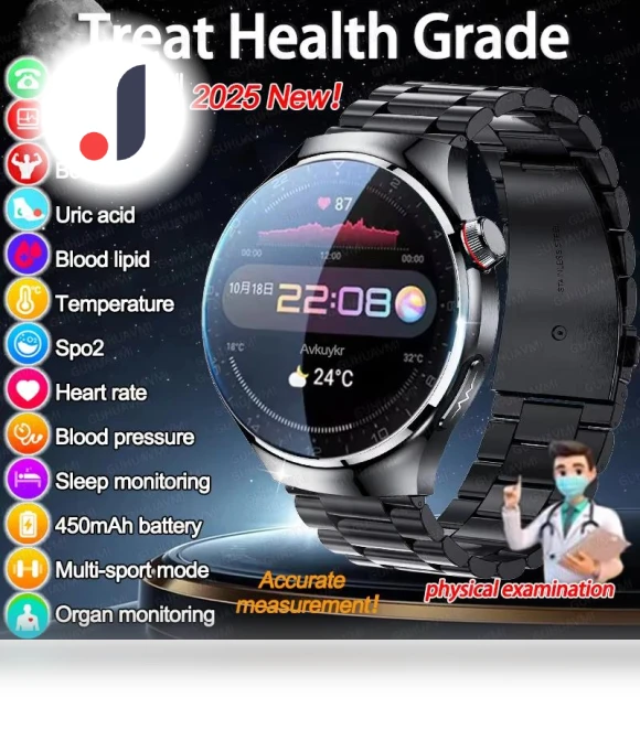 High Precision ECG Blood Lipids Health Monitor Smartwatch — Smartwatches, ElectronicsHome