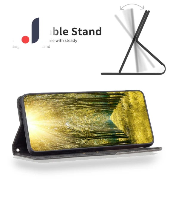 Leather Case with Card Holder Imprinting Pattern Phone Stand Cover — Phone Accessories, Smartwatch 2025