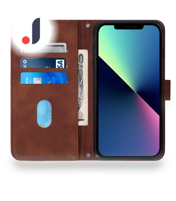 Leather Case with Hand Strap Wallet Stand — Phone Accessories, Smartwatch 2025