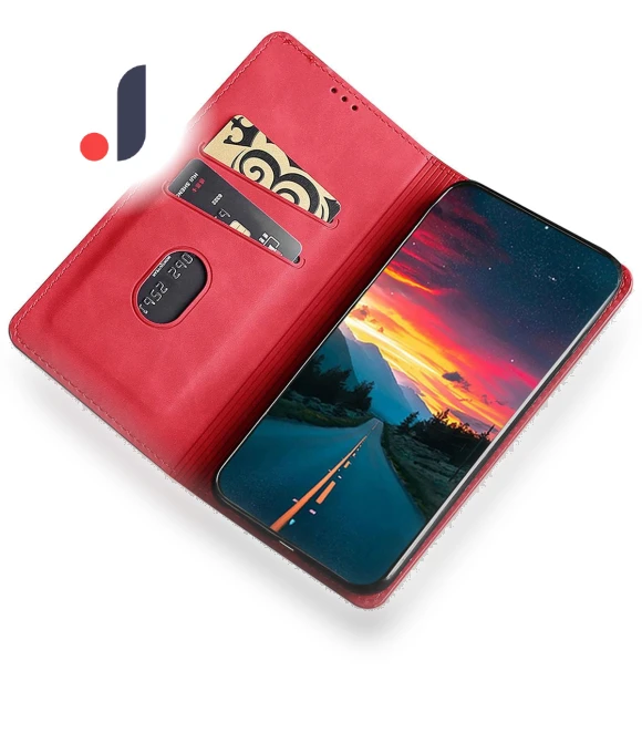 Magnetic Case Leather Skin-Touch Feeling Phone Cover with Card Holder — Phone Accessories, Smartwatch 2025