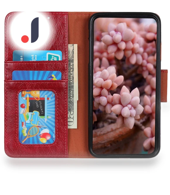 Nappa Texture Split Leather Wallet Folio Flip Phone Cover — Flip Cases, Smartwatch 2025